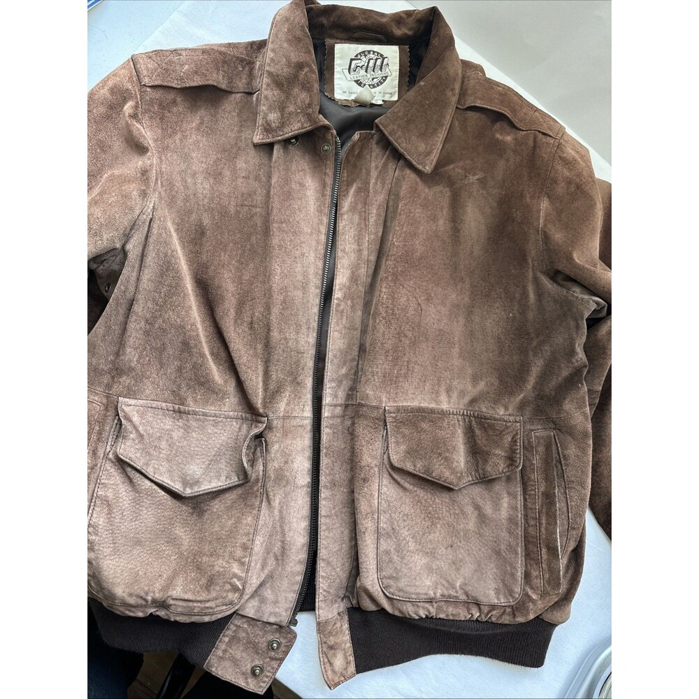 VTG *Supernatural* Global Identity G-3 G-III Brown  Leather Suede Jacket Size L